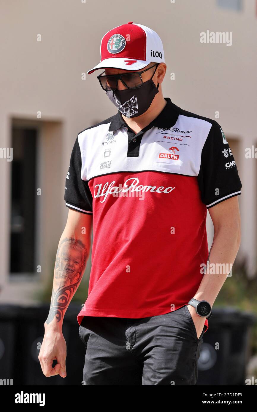 Kimi Raikkonen (FIN) Alfa Romeo Racing. Formula One Testing, Saturday 13th March 2021. Sakhir, Bahrain. Stock Photo