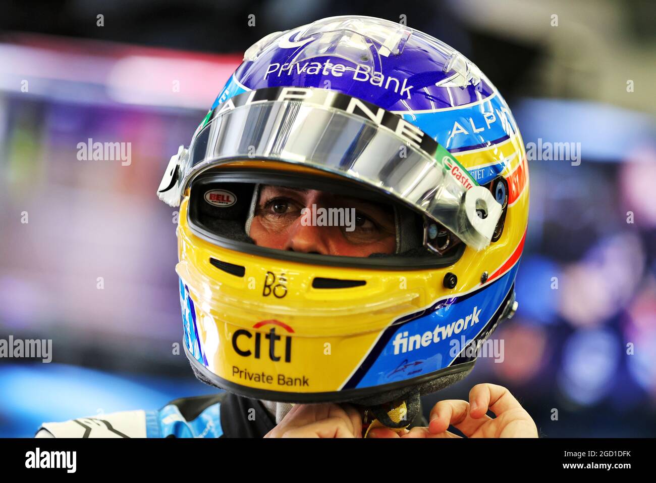 Fernando Alonso (ESP) Alpine F1 Team. Formula One Testing, Saturday 13th March 2021. Sakhir, Bahrain. Stock Photo