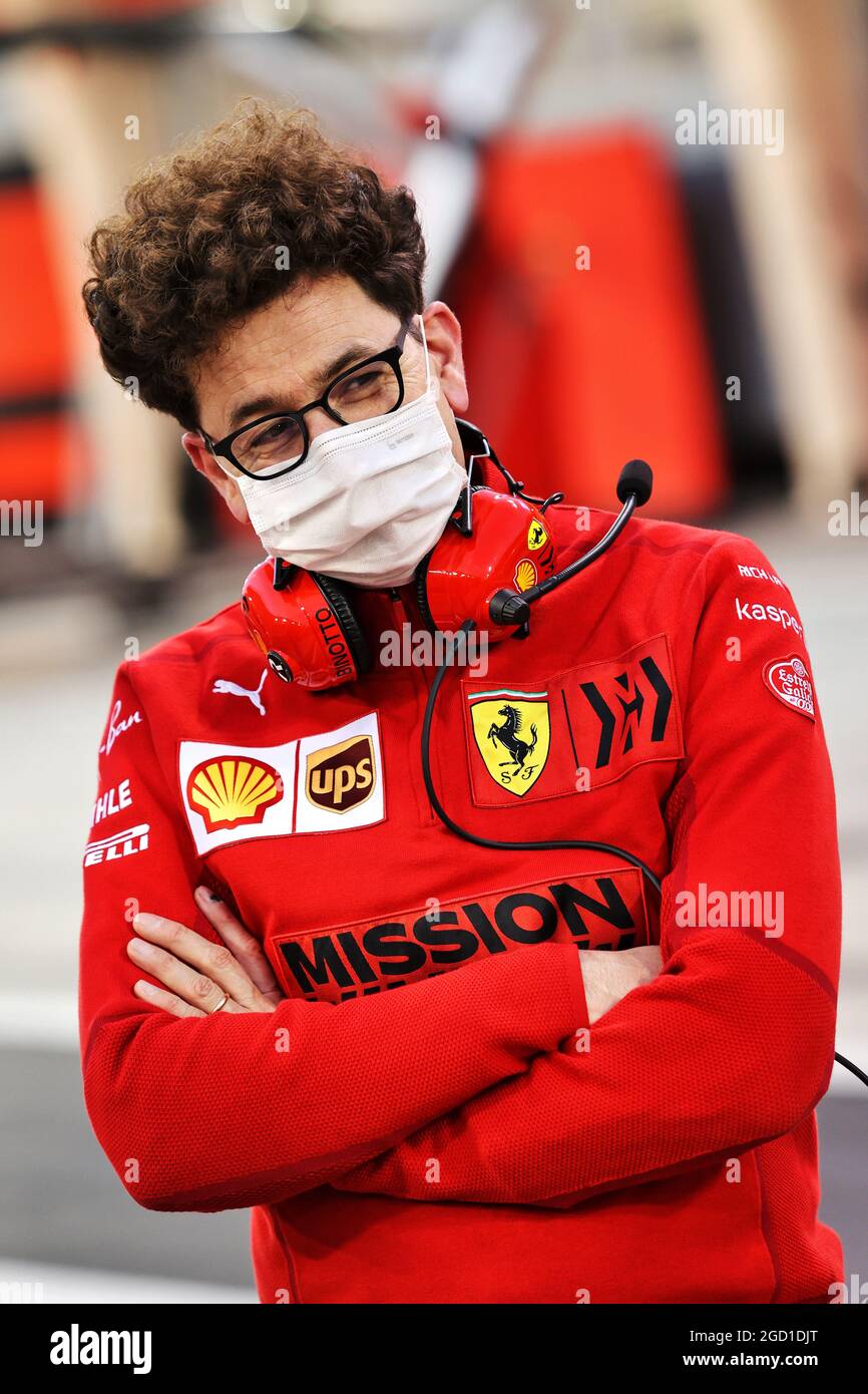 Mattia Binotto (ITA) Ferrari Team Principal. Formula One Testing, Saturday 13th March 2021. Sakhir, Bahrain. Stock Photo