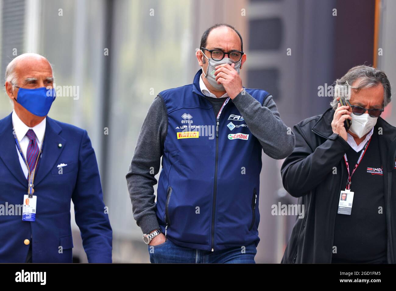 Dr. Angelo Sticchi Damiani (ITA) Aci Csai President (Left) and Giancarlo Minardi (ITA (Right). Emilia Romagna Grand Prix, Sunday 18th April 2021. Imola, Italy. Stock Photo