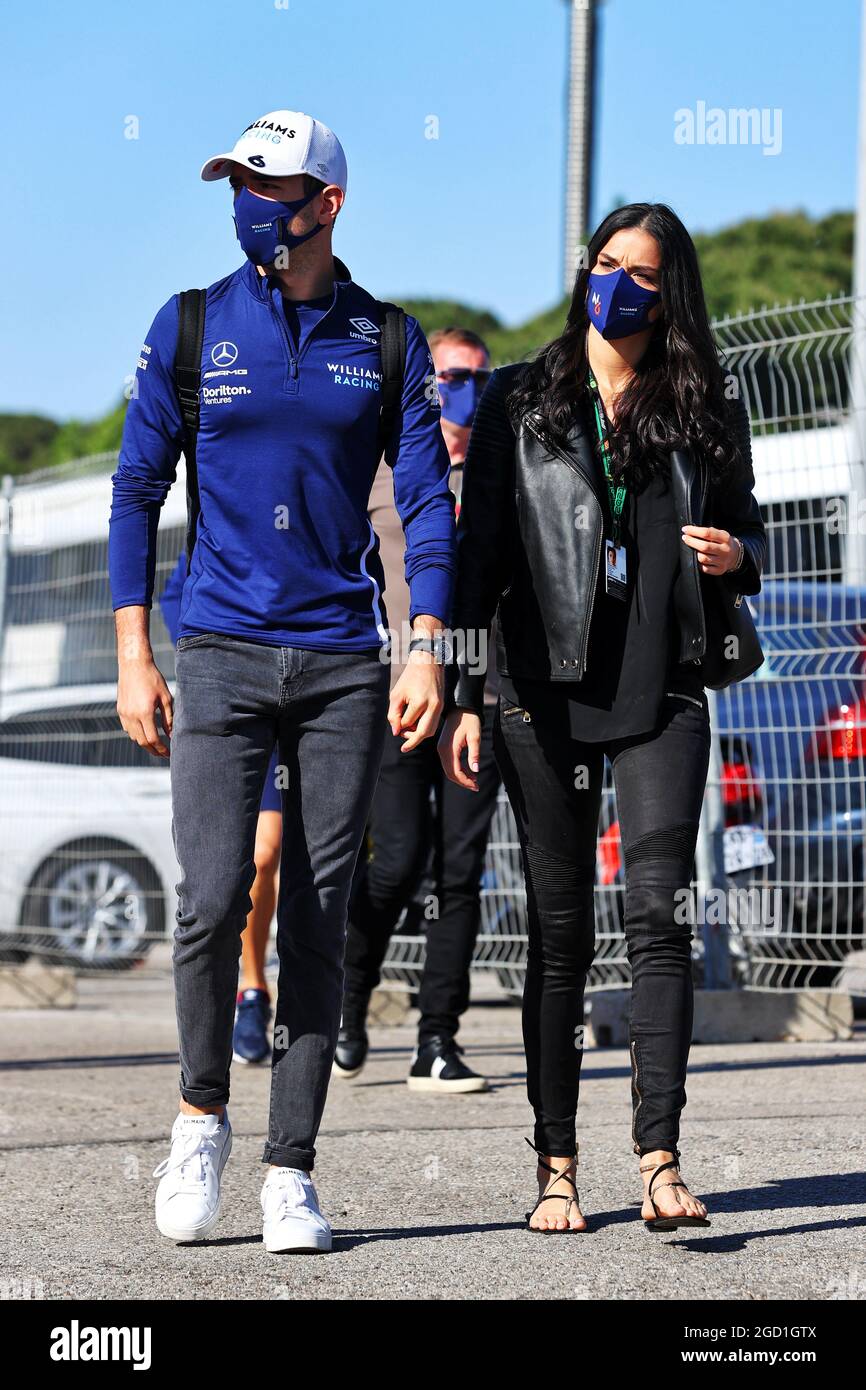 Nicholas Latifi (CDN) Williams Racing with hi girlfriend Sandra Dziwiszek (POL). Spanish Grand Prix, Saturday 8th May 2021. Barcelona, Spain. Stock Photo