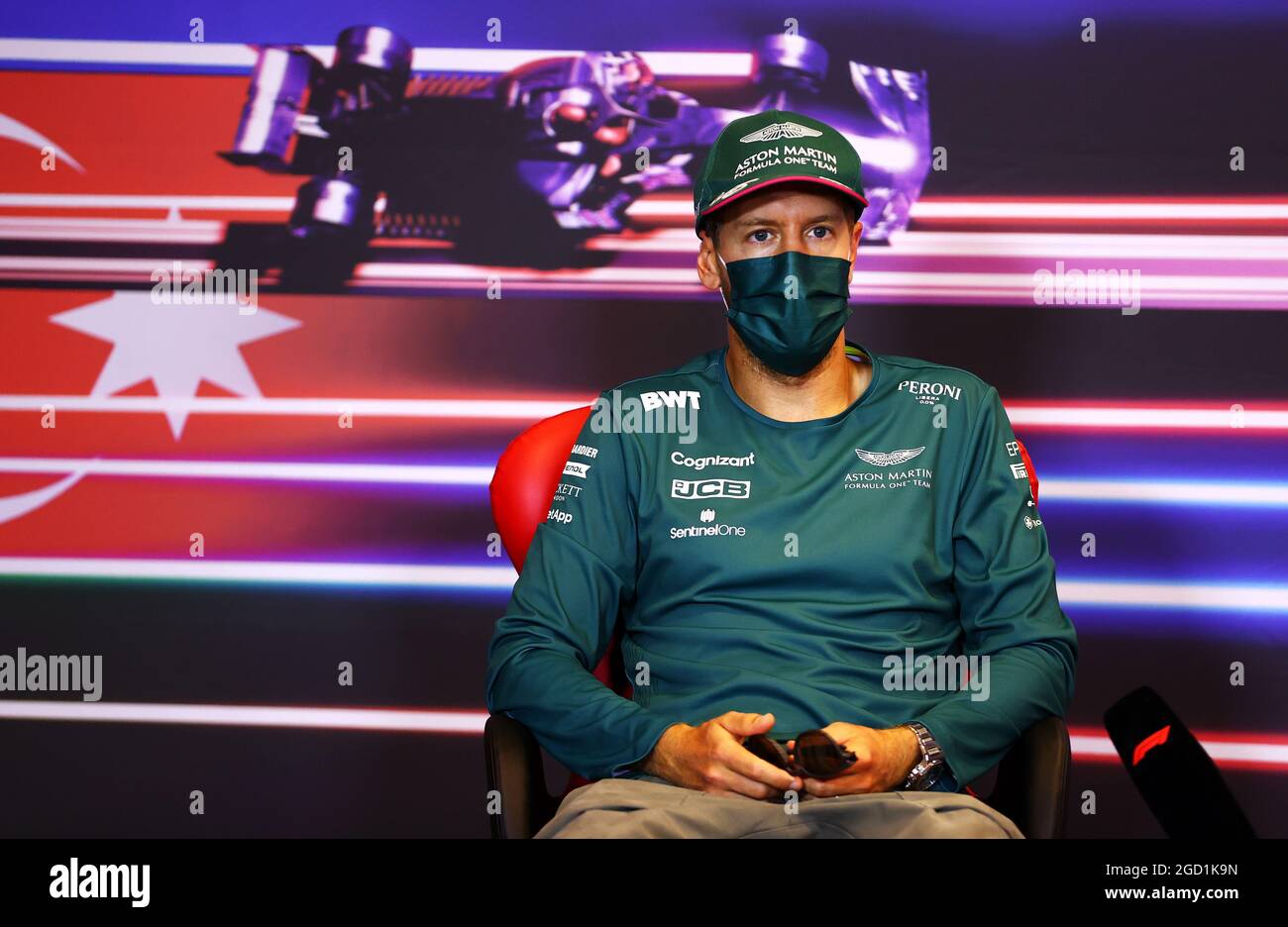 Vettel Conference Sebastian Vettel (GER) Aston Martin F1 Team in the FIA Press Conference ...