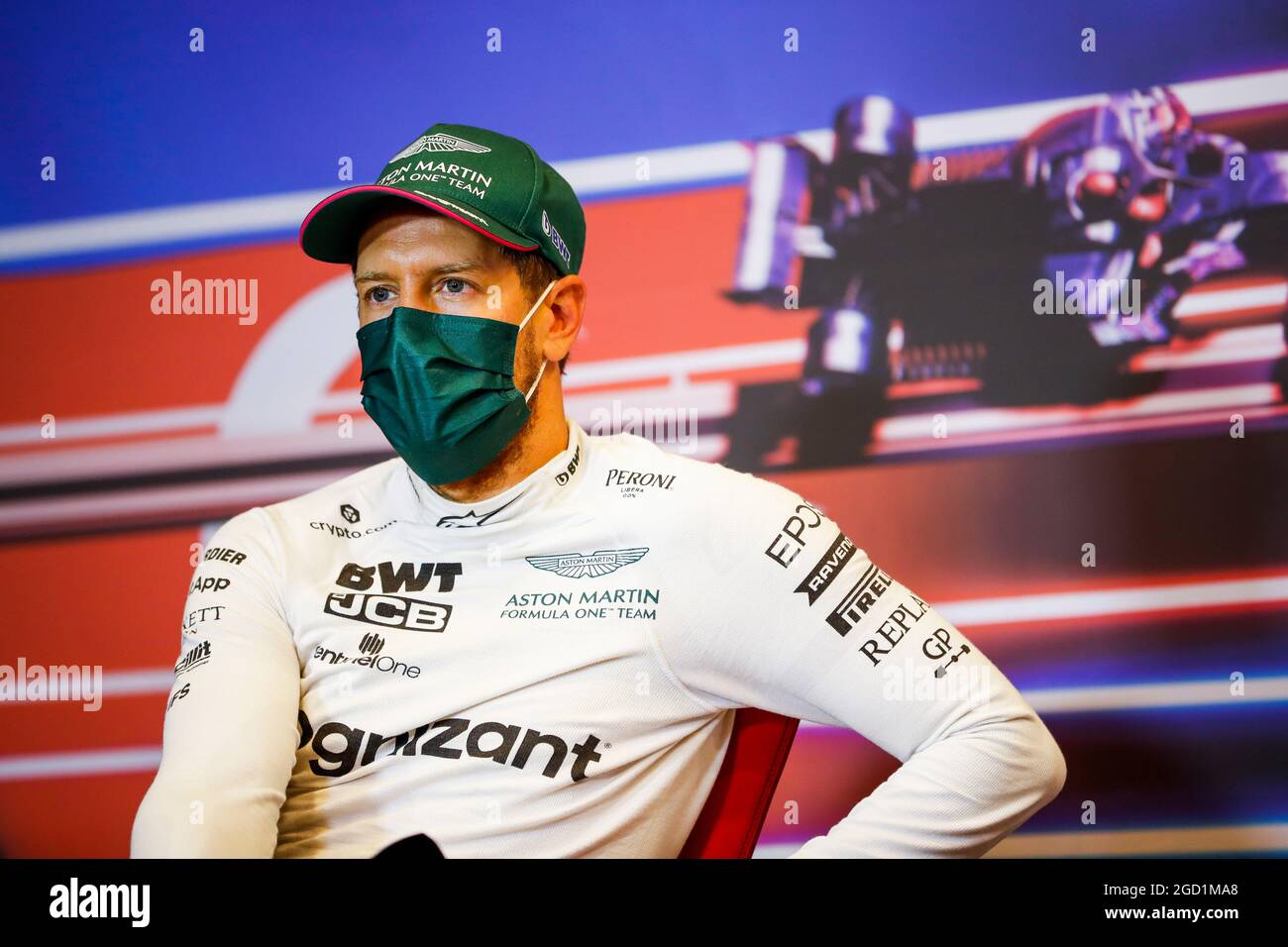 Vettel Conference Sebastian Vettel (GER) Aston Martin F1 Team in the post race FIA Press ...