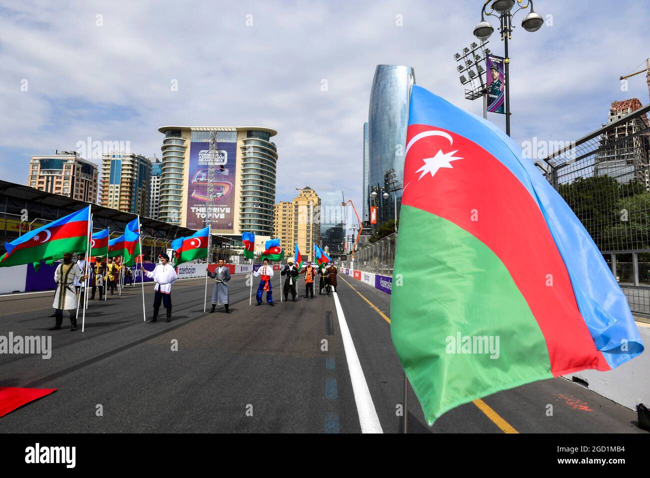 Grid atmosphere. Azerbaijan Grand Prix, Sunday 6th June 2021. Baku City Circuit, Azerbaijan. FIA Pool Image for Editorial Use Only Stock Photo
