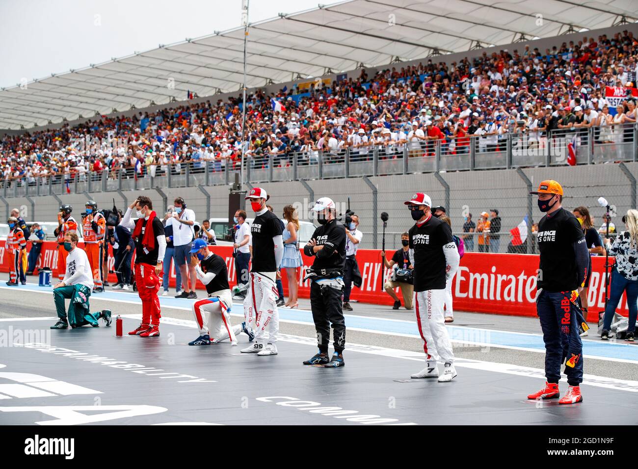Drivers on the grid. French Grand Prix, Sunday 20th June 2021. Paul Ricard, France. FIA Pool Image for Editorial Use Only Stock Photo