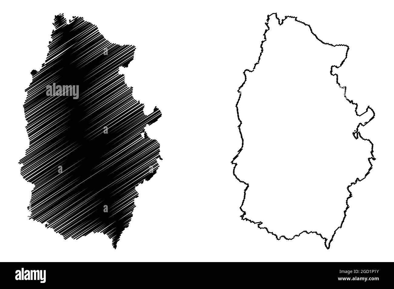 Province of Lugo (Kingdom of Spain, Autonomous community of Galicia) map vector illustration, scribble sketch Lugo map Stock Vector