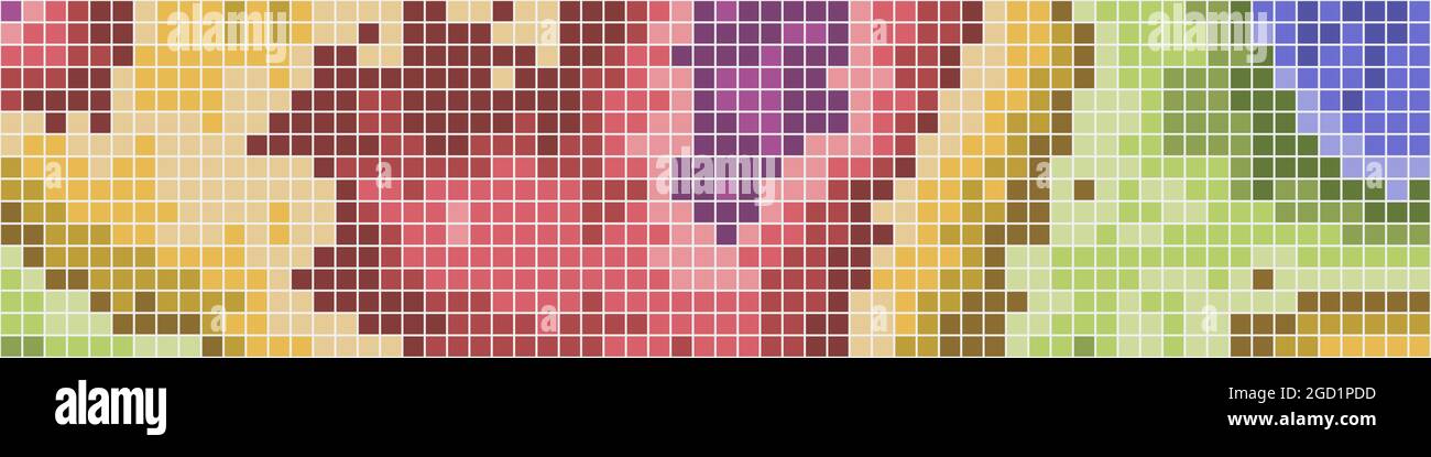Abstract Geometrical color pixel generative art illustration Stock ...