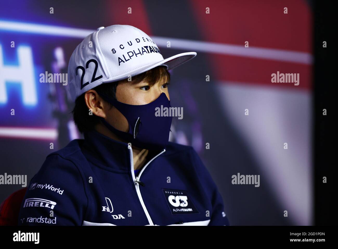 Yuki Tsunoda (JPN) AlphaTauri in the FIA Press Conference. Austrian ...