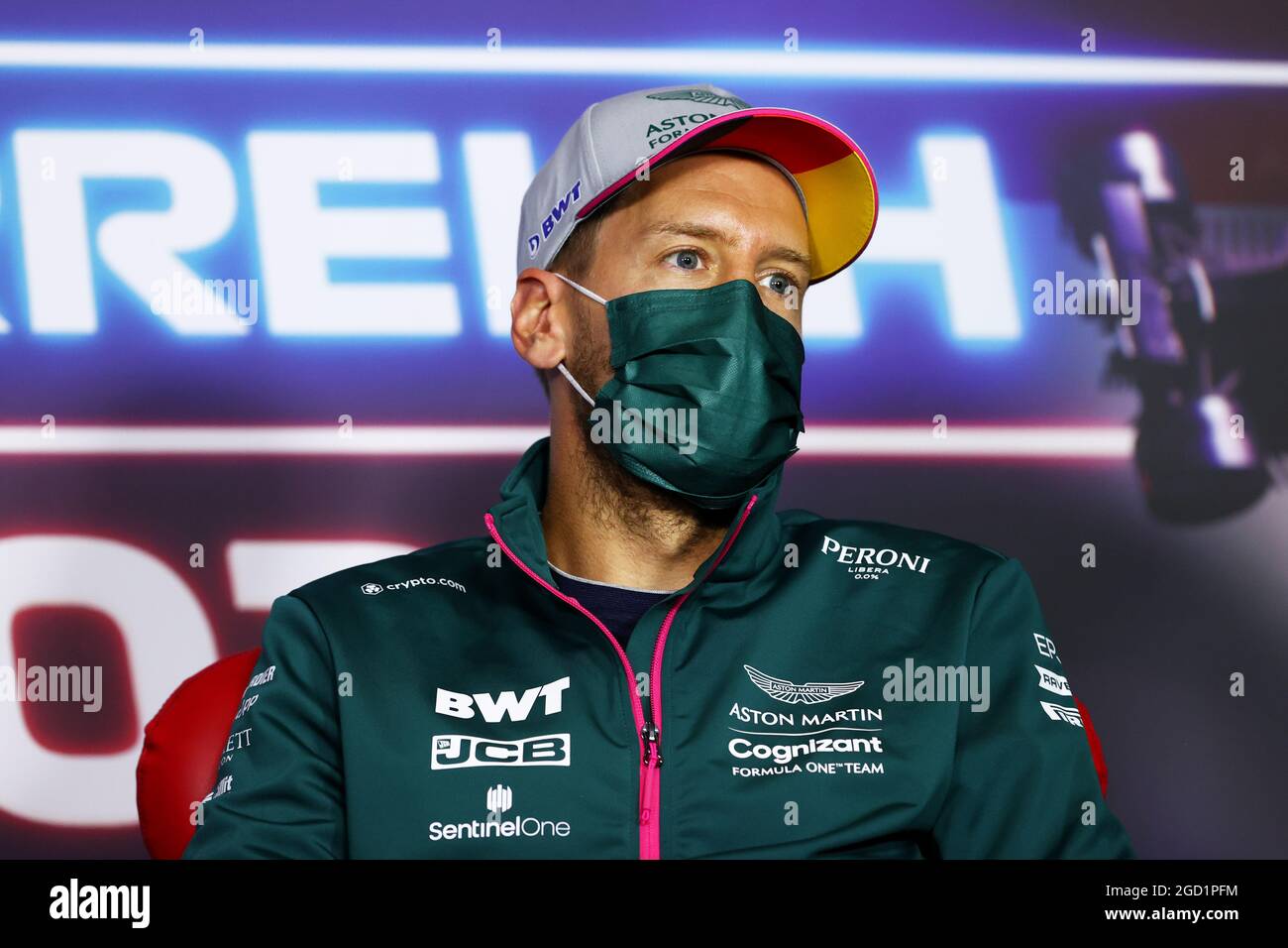 Vettel Conference Sebastian Vettel (GER) Aston Martin F1 Team in the FIA Press Conference ...
