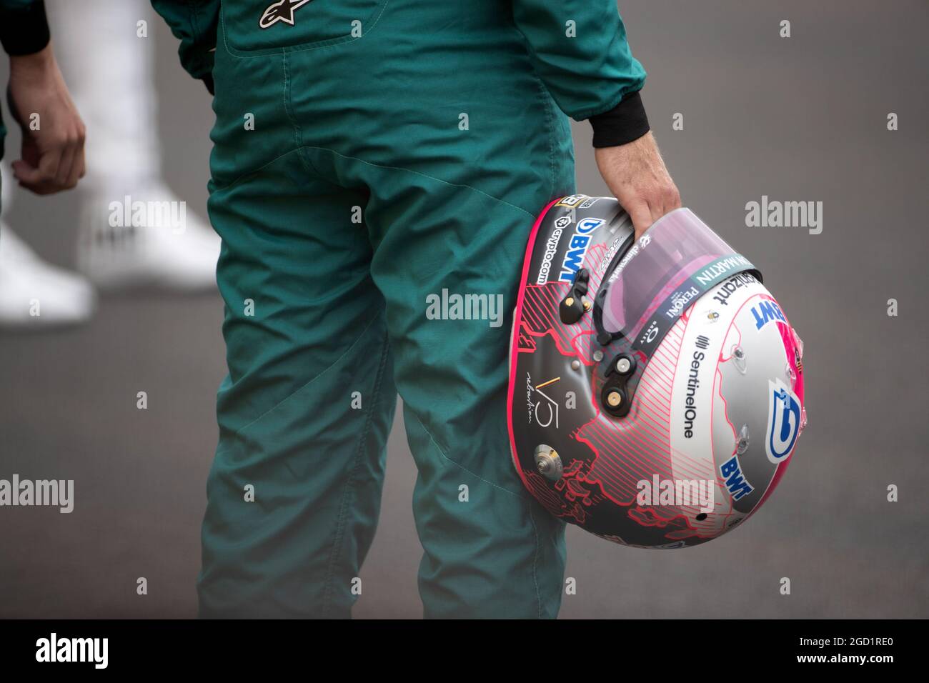 The helmet of Sebastian Vettel (GER) Aston Martin F1 Team - 2022 Car  Launch. British Grand Prix, Thursday 15th July 2021. Silverstone, England  Stock Photo - Alamy