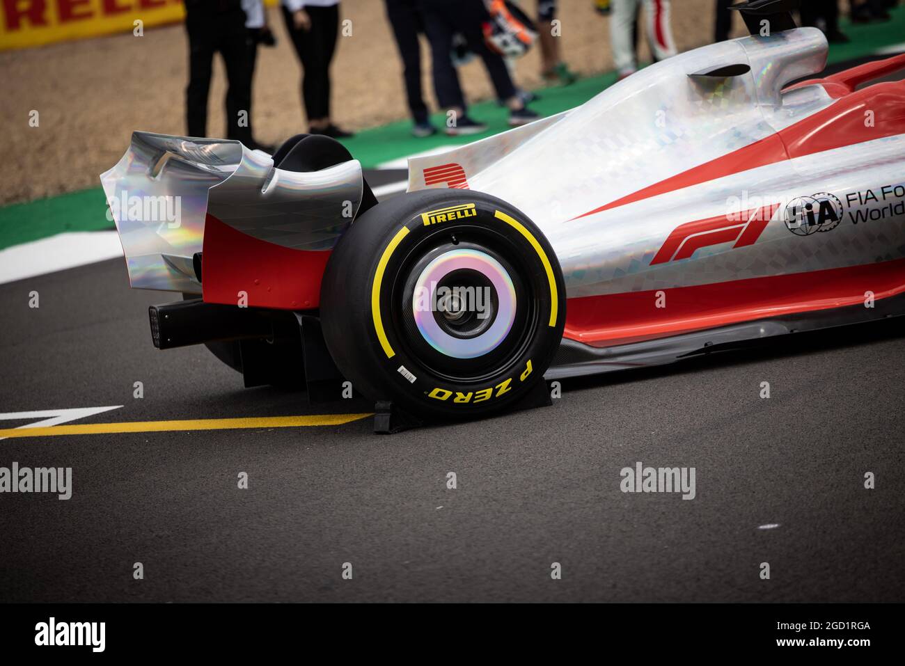 2022 Car Launch - rear wing detail. British Grand Prix, Thursday 15th July 2021. Silverstone, England. Stock Photo