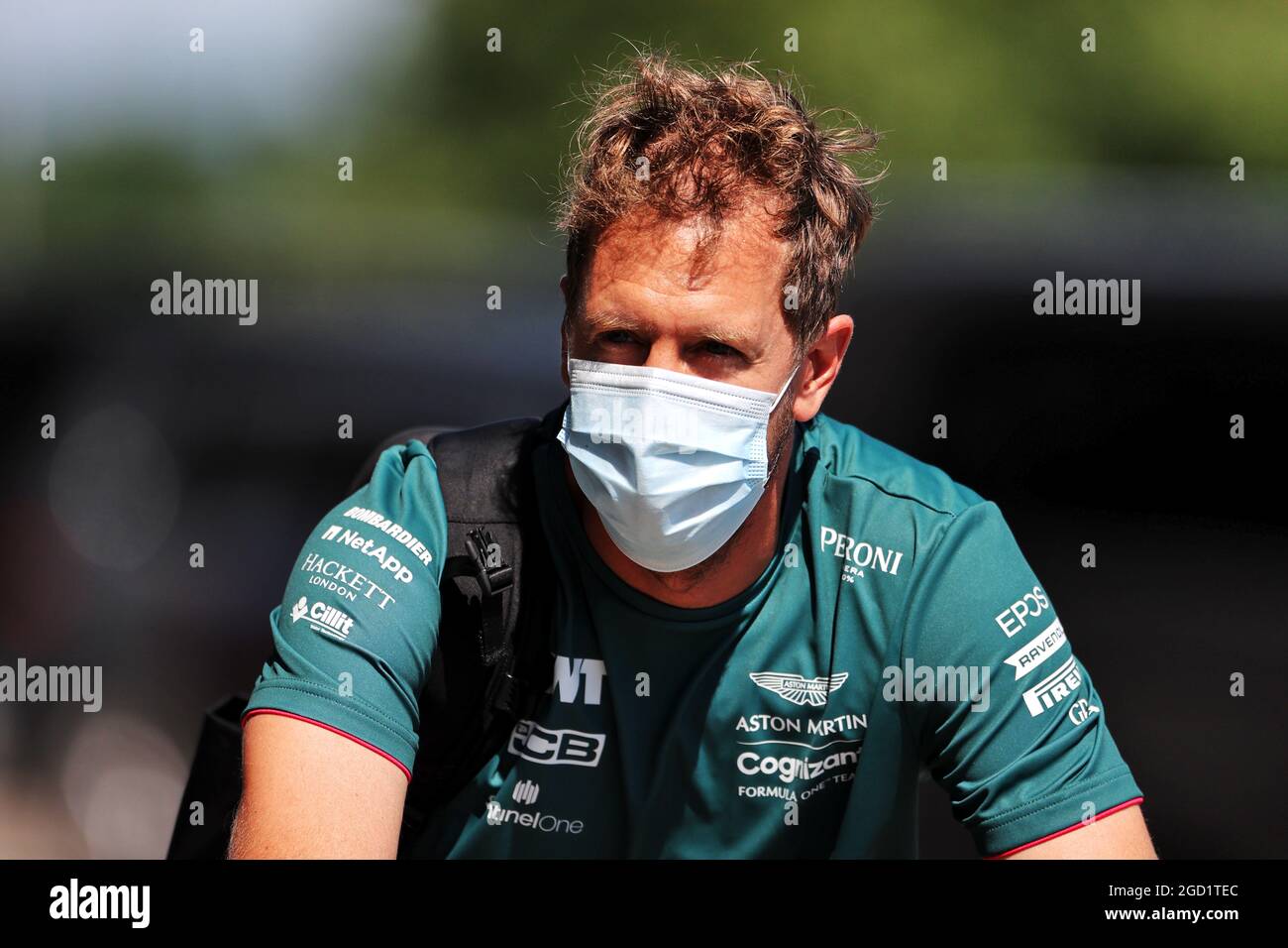 Sebastian Vettel (GER) Aston Martin F1 Team. Hungarian Grand Prix, Thursday 29th July 2021. Budapest, Hungary. Stock Photo