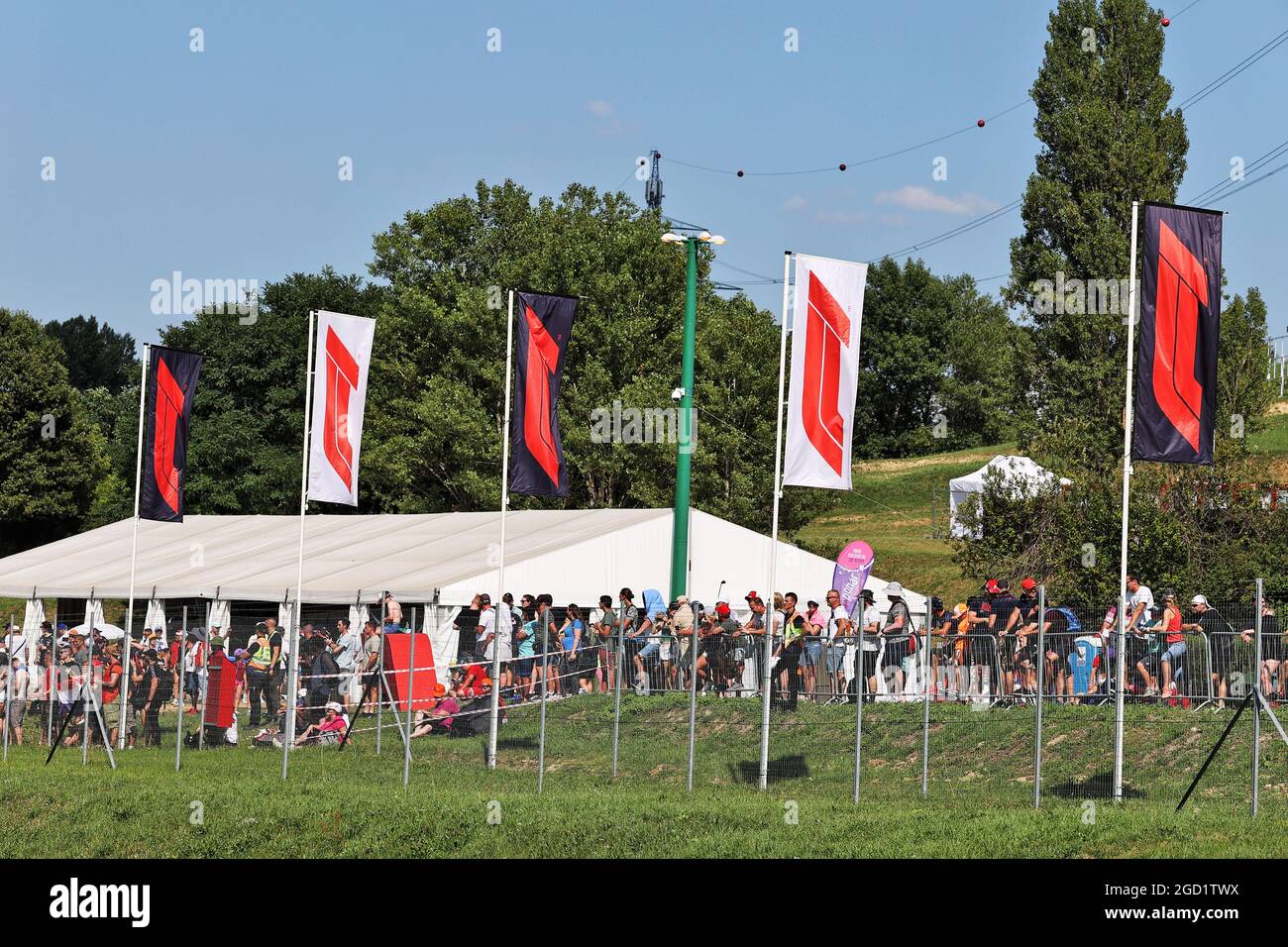 Circuit atmosphere - fans trackside. Hungarian Grand Prix, Friday 30th July 2021. Budapest, Hungary. Stock Photo