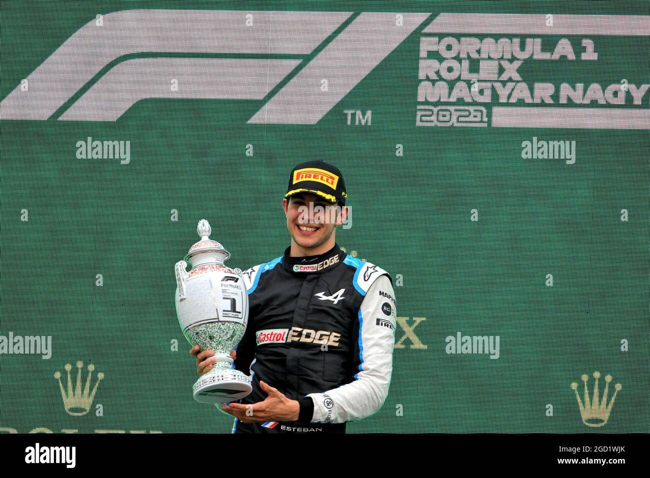 Race Winner Esteban Ocon (FRA) Alpine F1 Team Celebrates On The Podium ...