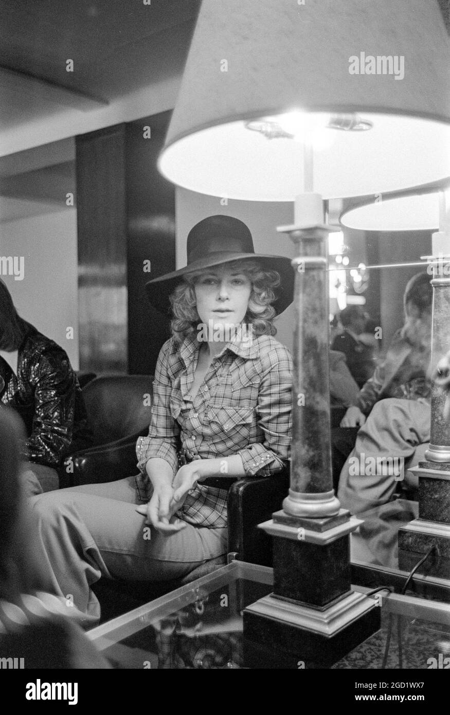 Swedish pop group ABBA at their hotel in London after winning the Euvovision Song Contest in Brighton, England, in April, 1974. Annifrid Lyngstad.Photo: Lennart Edling / Kamerabild / TT News Agency / Code: 3012 Stock Photo