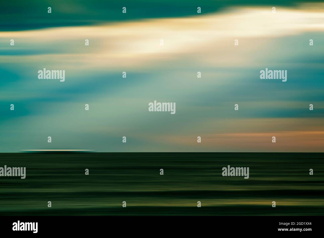Abstract seascape background, motion blurred, long exposure. Stock Photo