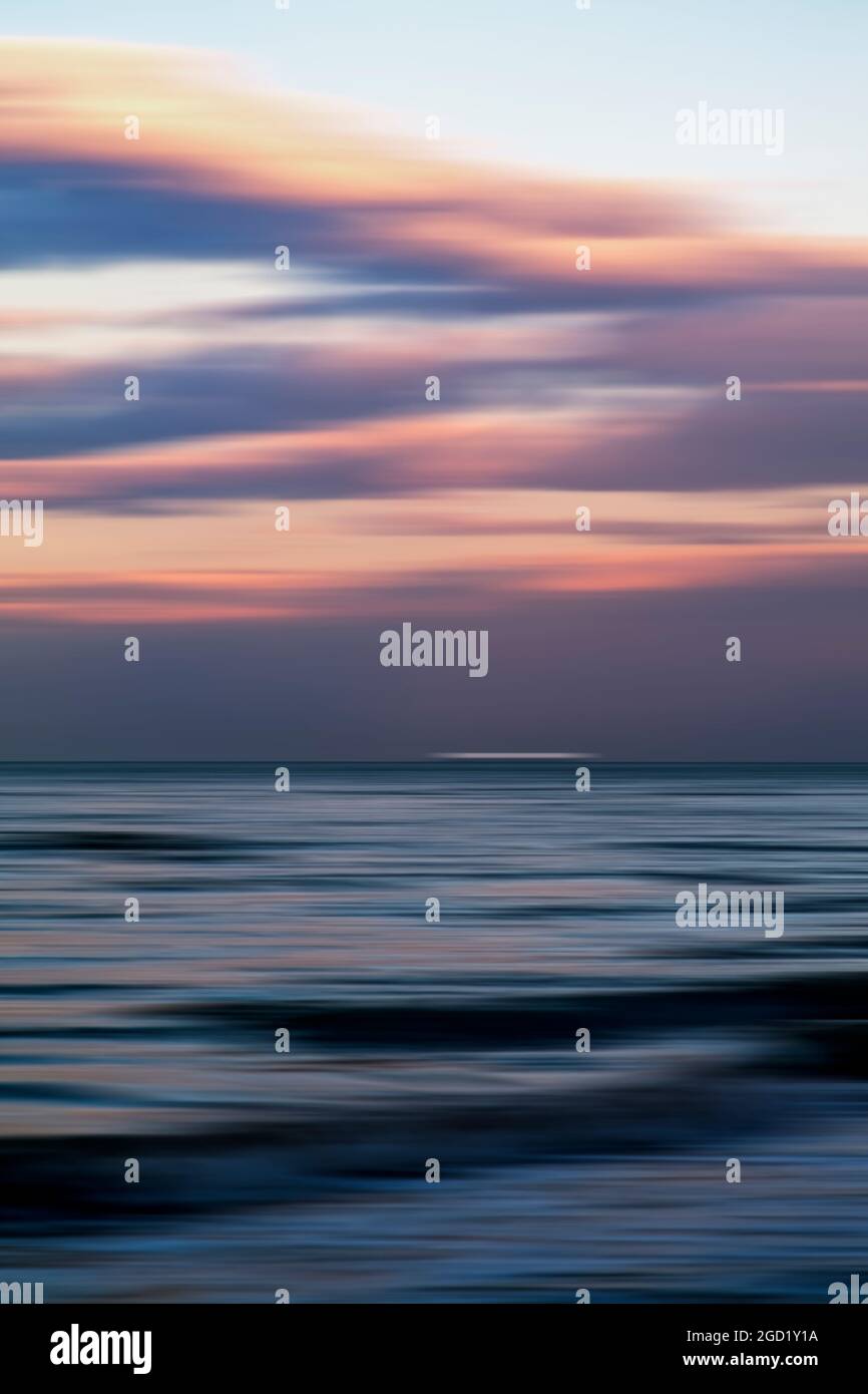 Abstract seascape background, motion blurred, long exposure. Stock Photo