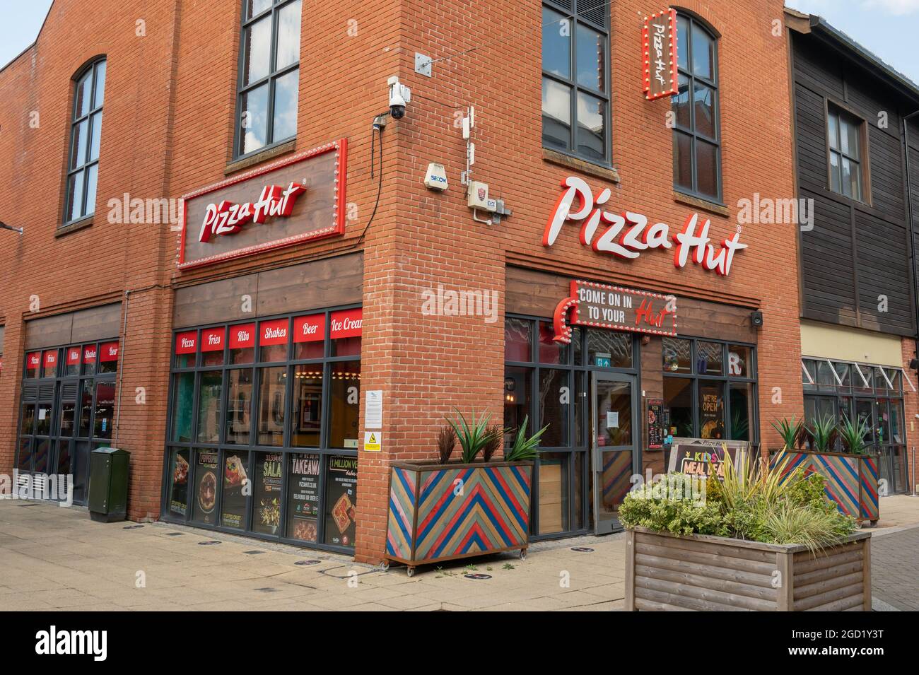 Pizza Hut restaurant on Wherry Road Riverside leisure complex Stock
