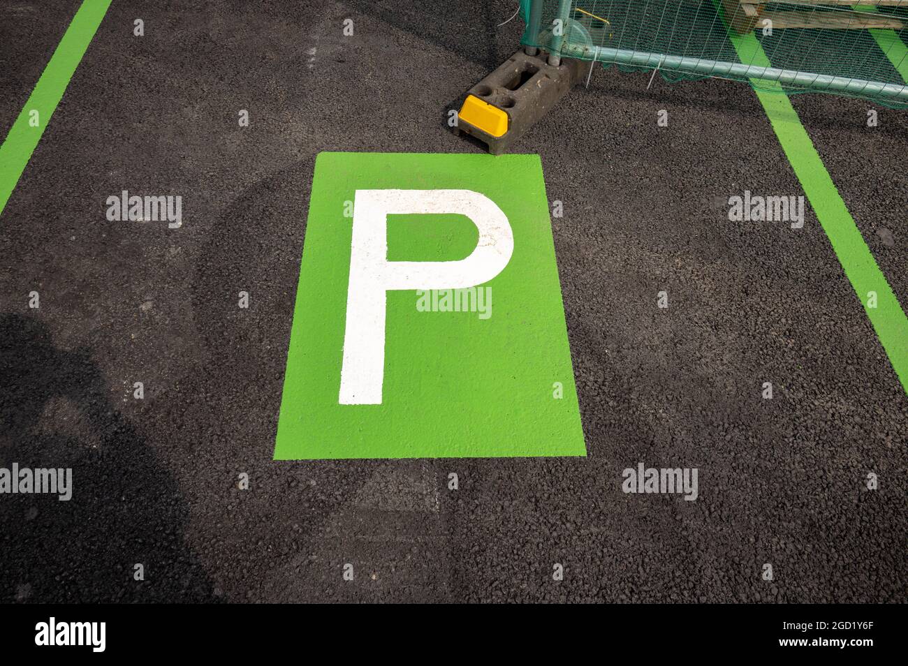 New Lidl store on Poppy Road with a electric charging station point marking on ground Stock Photo