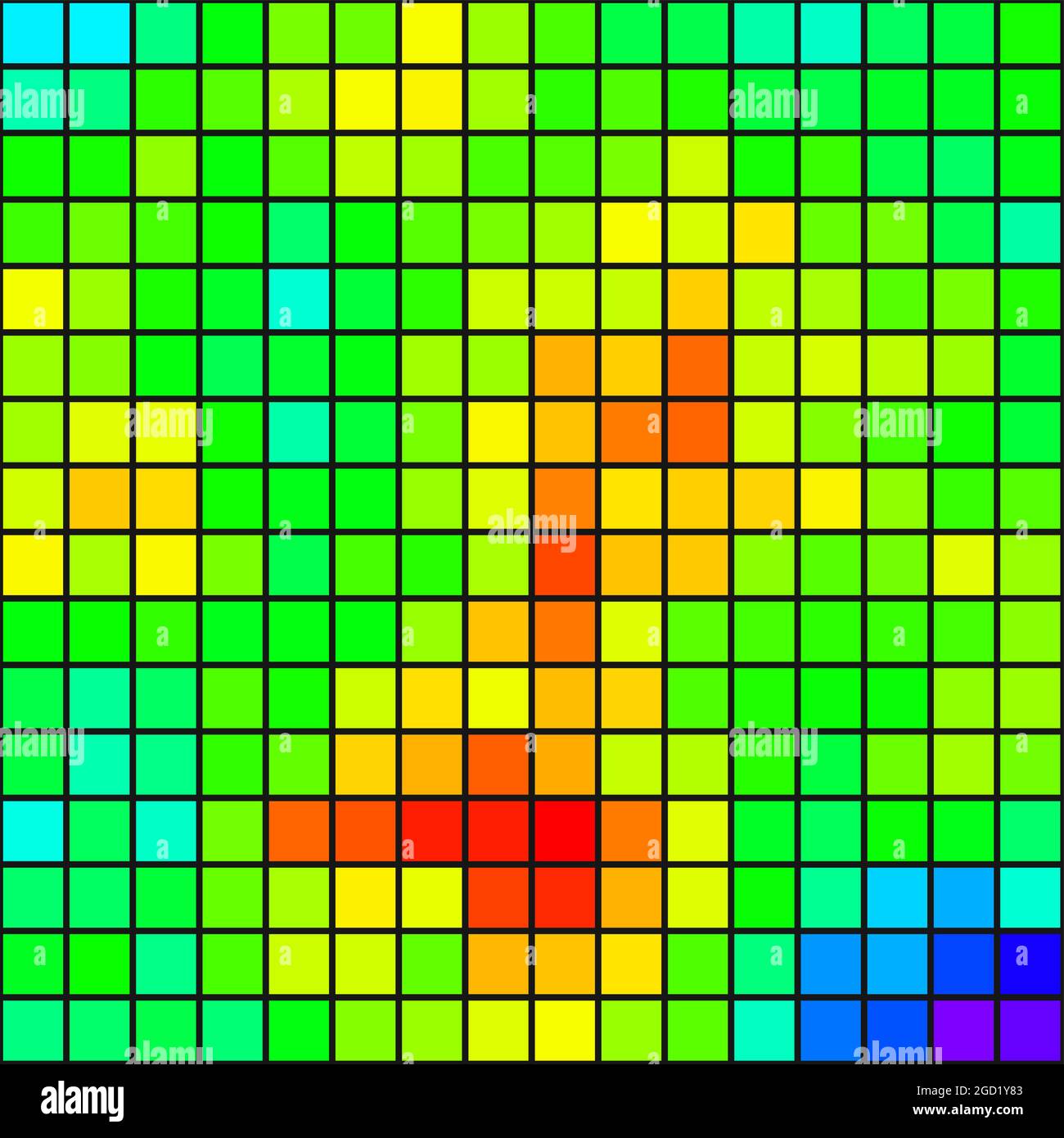 Abstract Geometrical color pixel generative art illustration Stock ...