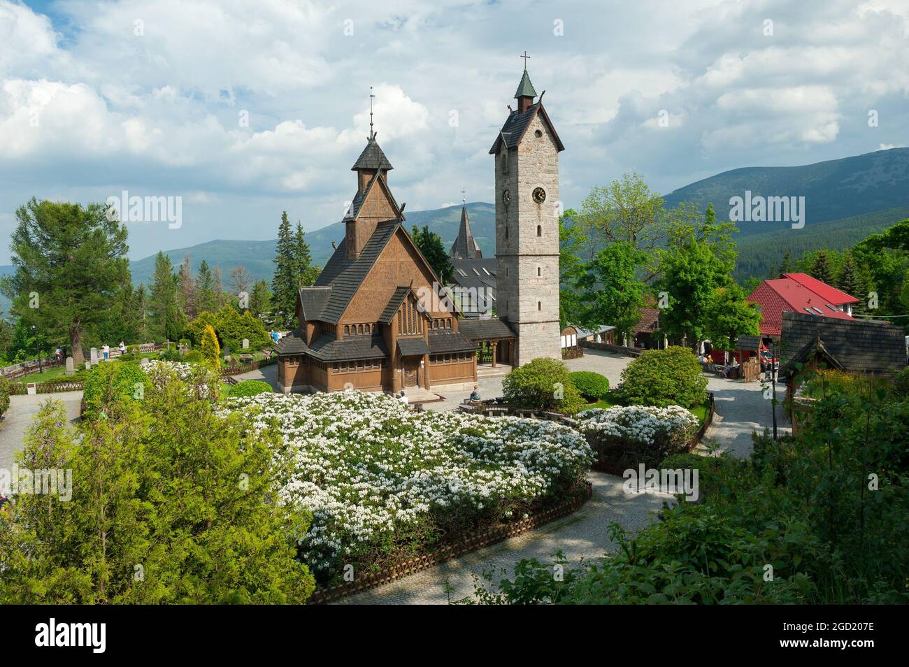 Vang Stave Church, Karpacz, Jelenia Góra County, Lower Silesian Voivodeship, south-western Poland Stock Photo