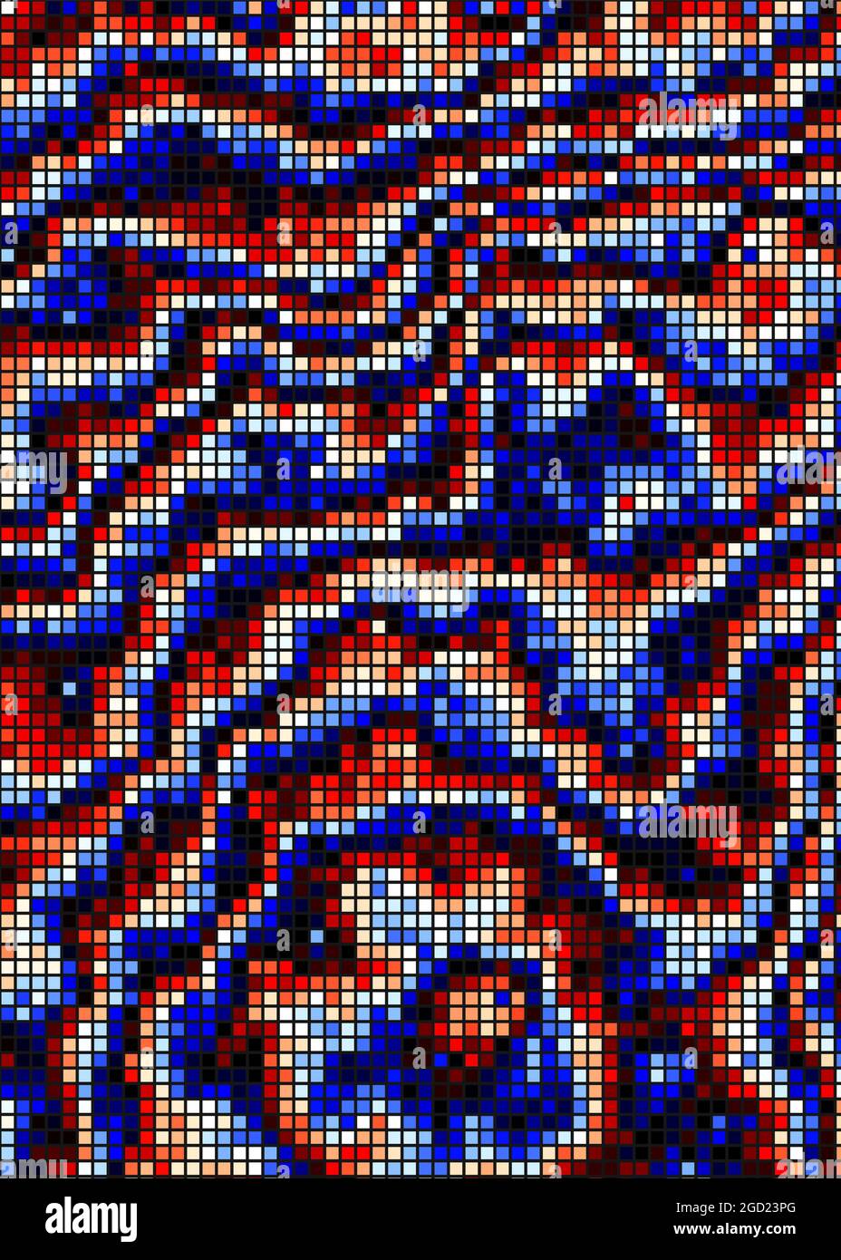 Abstract Geometrical color pixel generative art illustration Stock ...