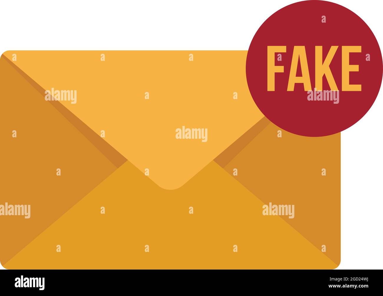 Fake mail news icon. Flat illustration of fake mail news vector icon isolated on white background Stock Vector