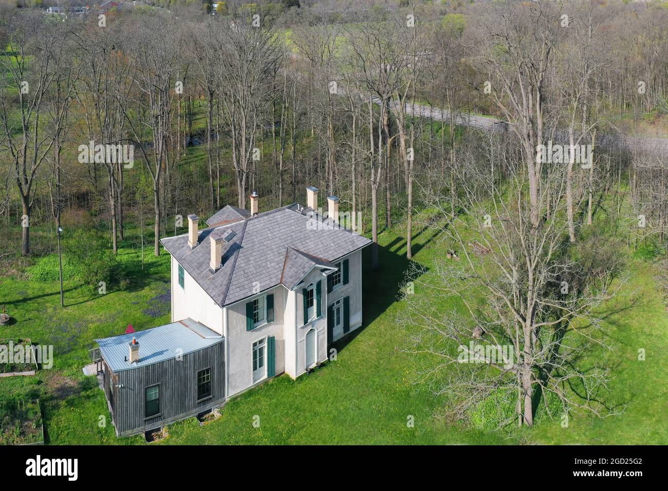 An aerial view of Chiefswood, historic home of Pauline Johnson Stock
