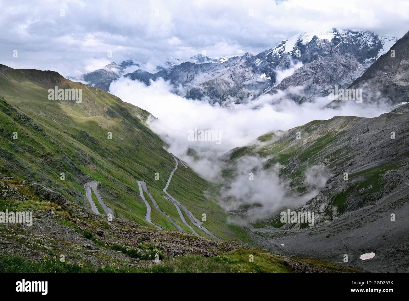 Gebirgspass Stilfser Joch, Passo dello Stelvio. Der Passo dello Stelvio