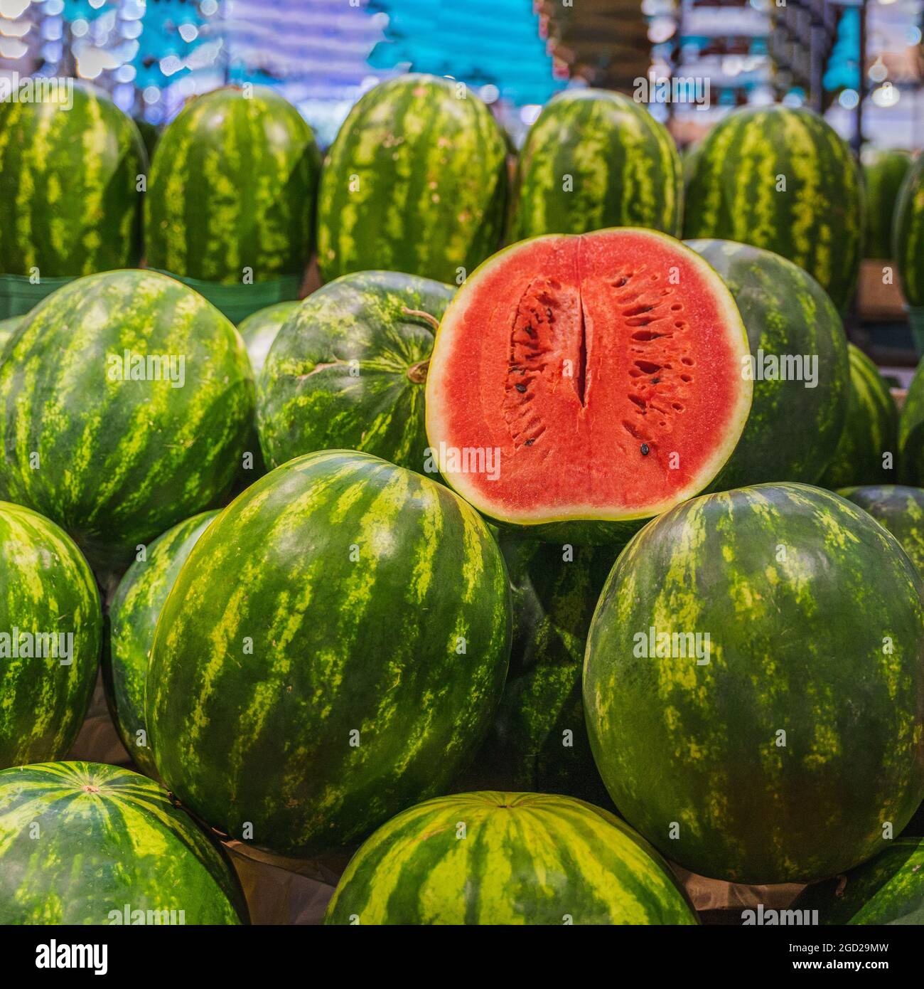 Watermelon In Store Watermelons grocery store hi-res stock photography and images - Alamy