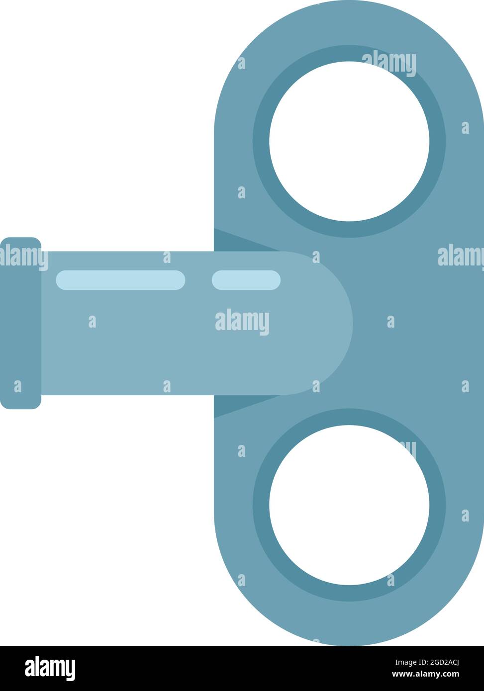 Key alarm clock repair icon. Flat illustration of key alarm clock