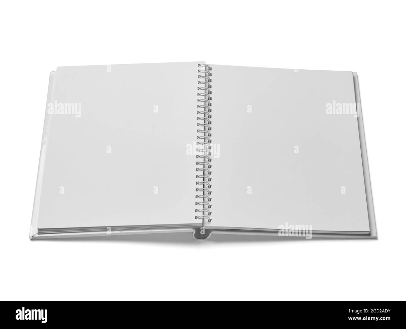open book paper education page literature notebook textbook background blank white isolated Stock Photo