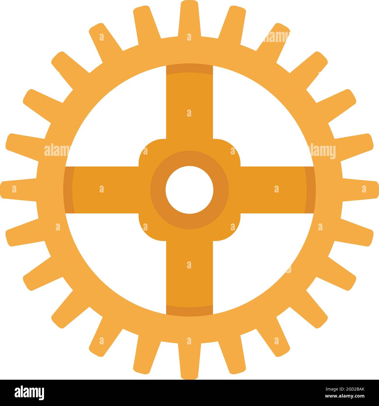 Watch cog wheel piece icon. Flat illustration of watch cog wheel piece ...
