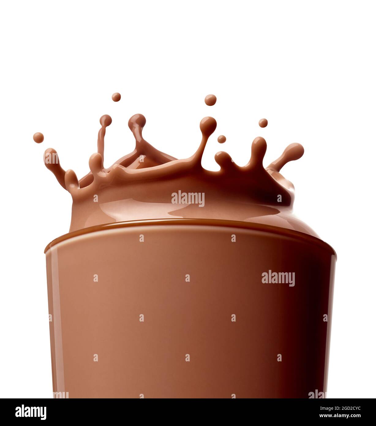 chocolate milk drink splash glass Stock Photo