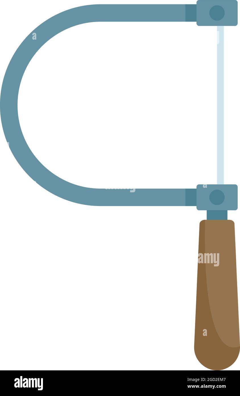 Steel coping saw icon. Flat illustration of steel coping saw vector