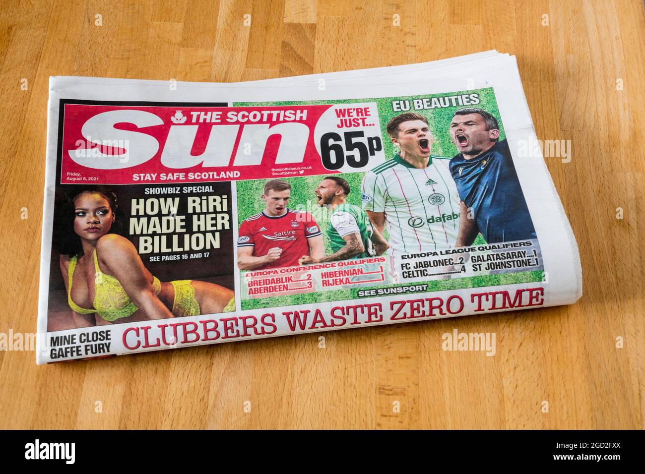 A copy of The Scottish Sun newspaper. Stock Photo