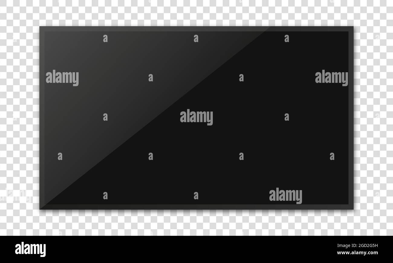 Realistic television screen on transparent background. TV, modern blank