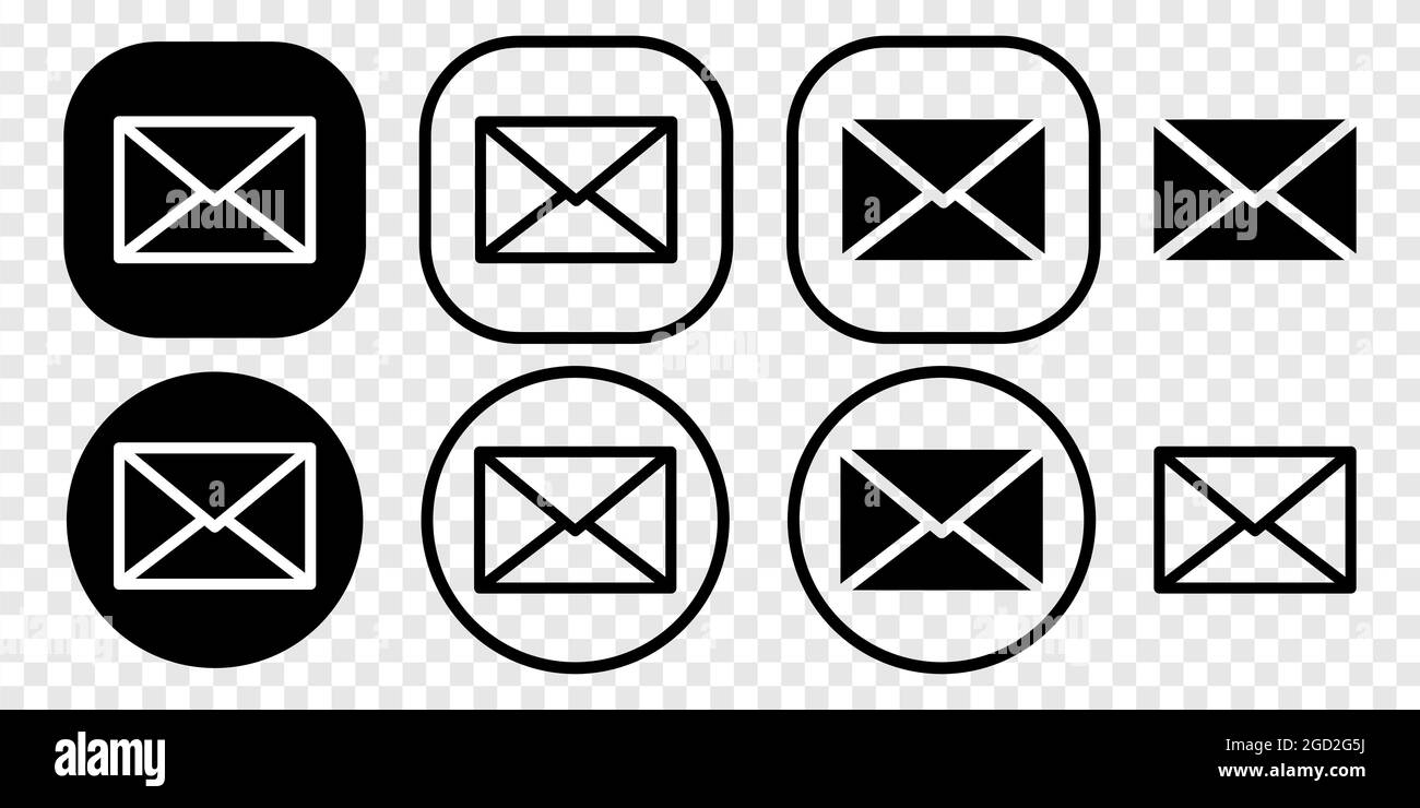 Mail icon set. Email icons. Line art style. Vector illustration