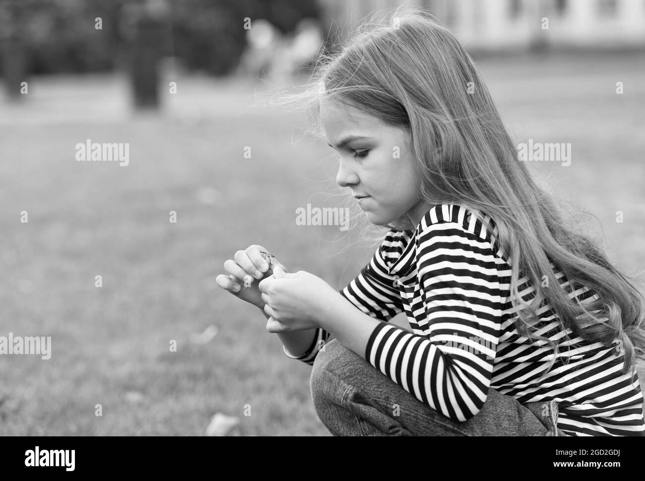 Caring environment. Little child play natural landscape. Summer vacation.  Beauty look. Hair salon. Childcare and childhood. International childrens  Stock Photo - Alamy