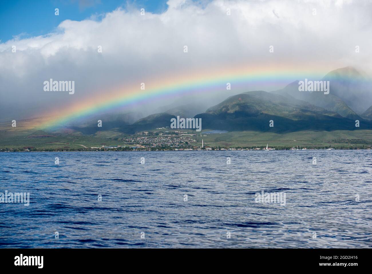 Rainbow over Hawaii Stock Photo
