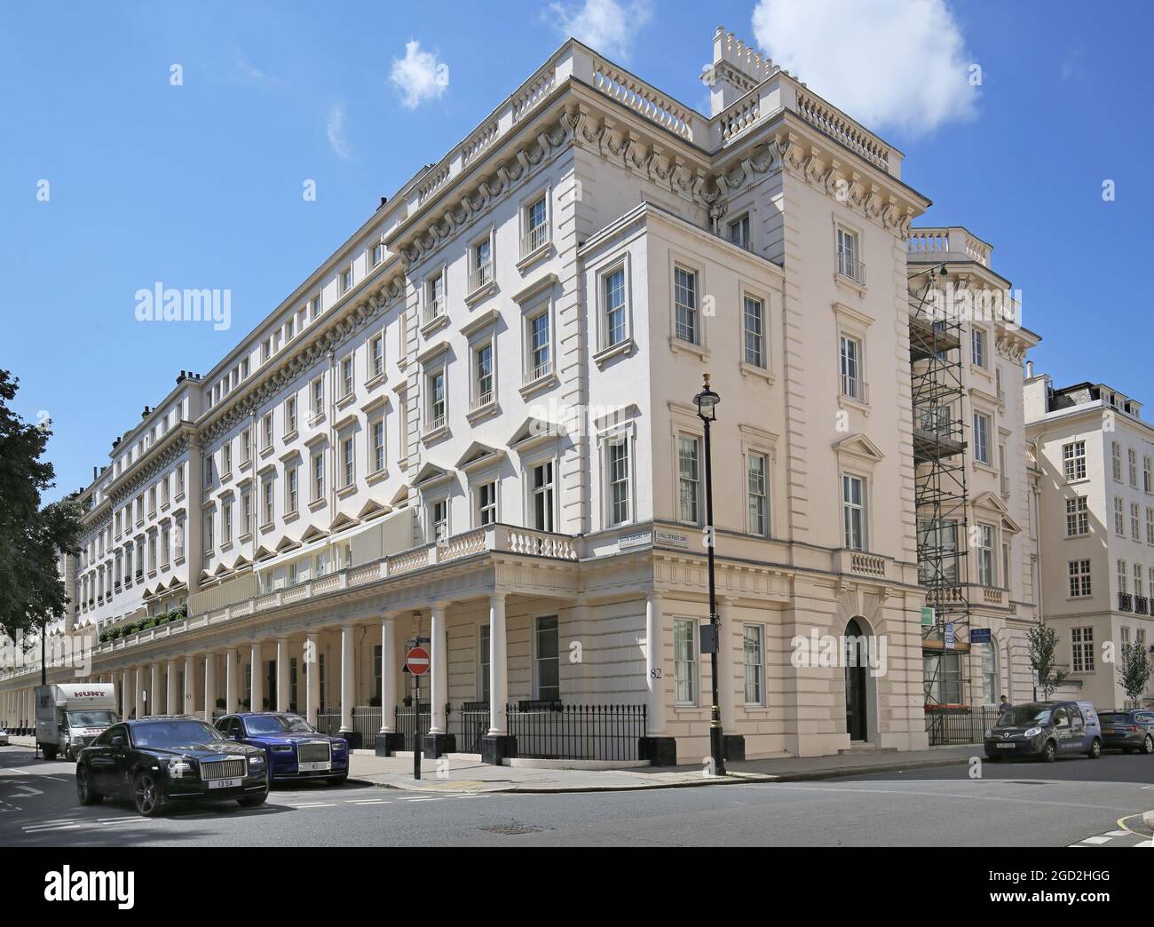 Rolls Royces outside houses on the north side of Eaton Square