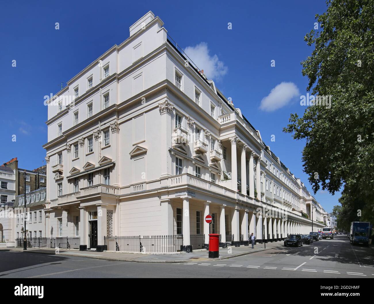 Belgravia, London, UK. Houses on the north side of Eaton Place. Some of