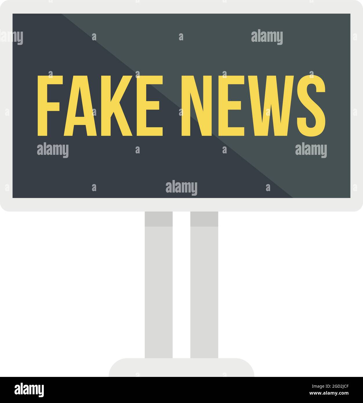 Billboard fake news icon. Flat illustration of billboard fake news vector icon isolated on white background Stock Vector
