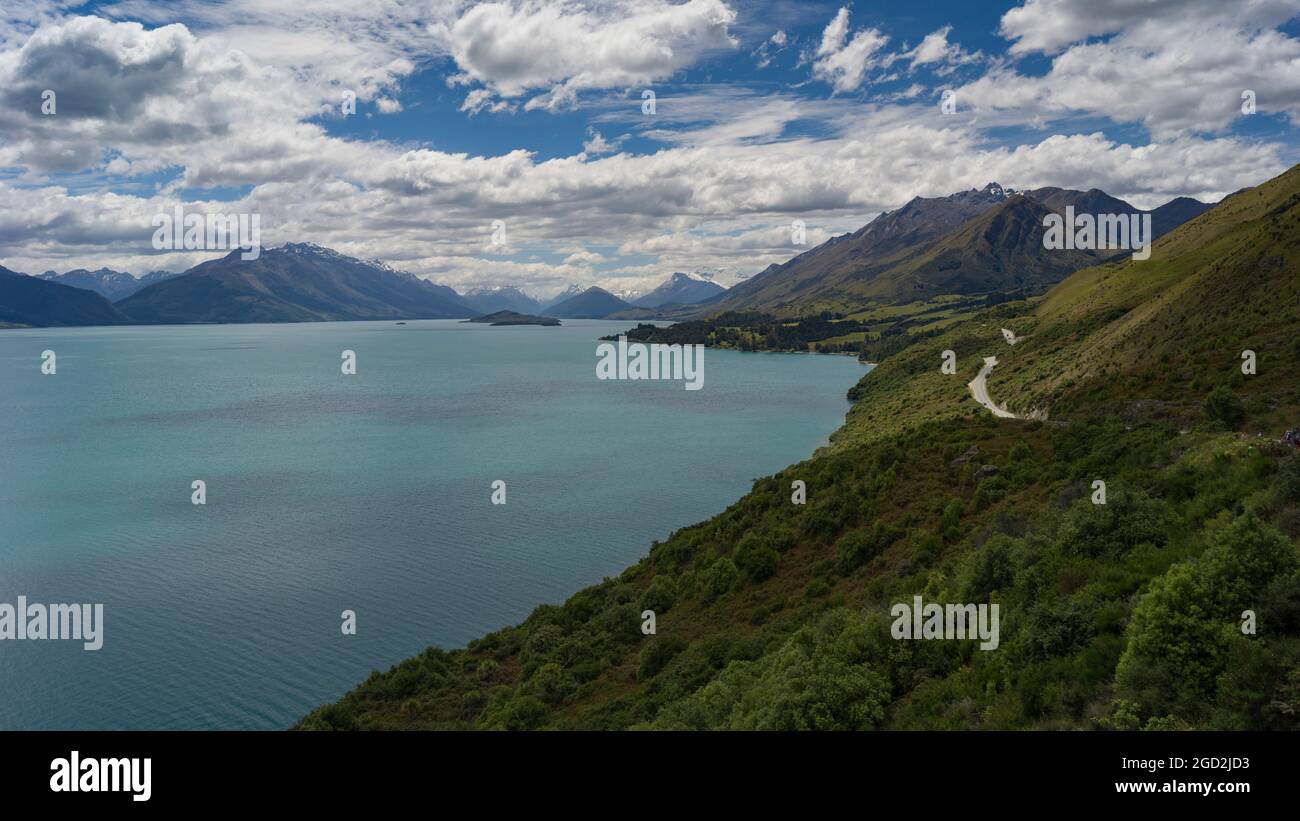 View of Lake Wakatipu, Queenstown, Otago Region, South Island, New ...
