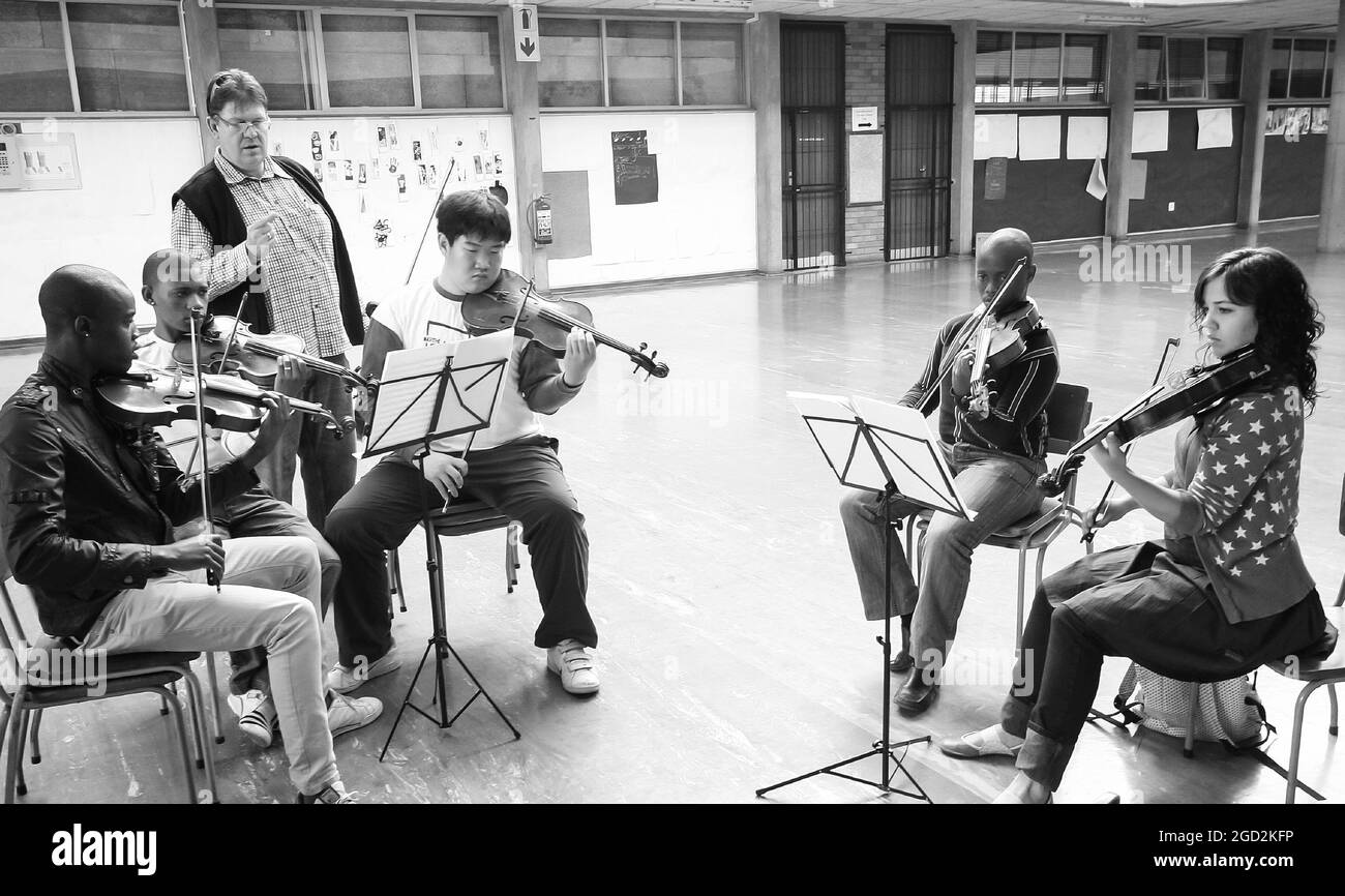 JOHANNESBURG, SOUTH AFRICA Jan 05, 2021 A grayscale of students