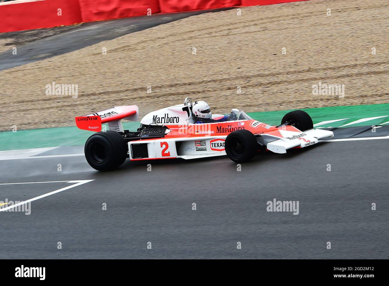 Lukas Halusa, McLaren M23, Murray Walker Memorial Trophy for Masters Historic Formula One, Silverstone Classic, Rocking and Racing, July - August 2021 Stock Photo