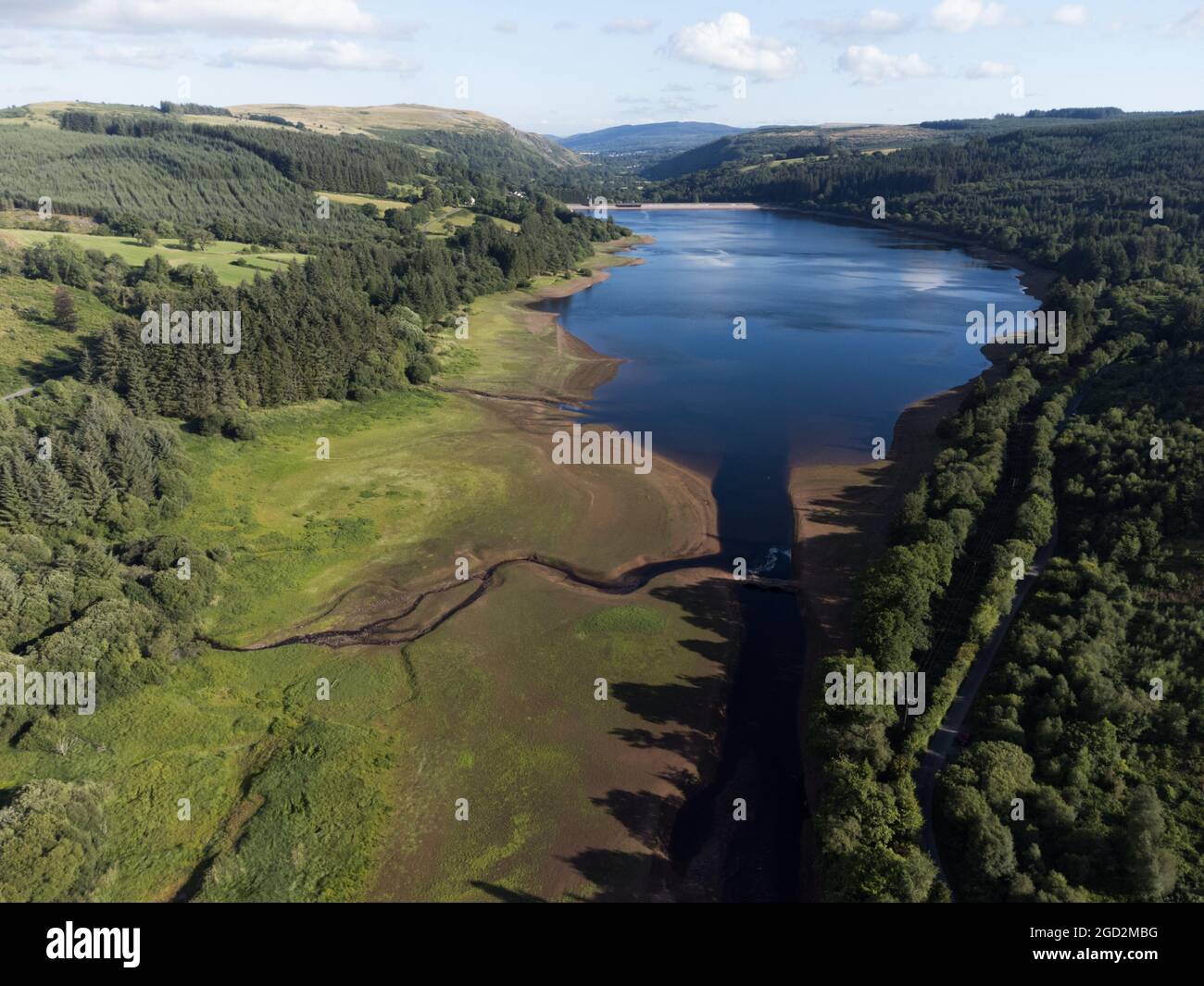 Llwyn Onn reservoir, Merthyr Tydfil, South Wales, UK. 10 August 2021