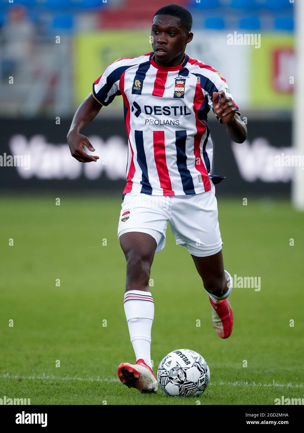 TILBURG, NETHERLANDS - AUGUST 10: Derrick Kohn of Willem II during the Pre-season Friendly match between Willem II and Royal Excelsior Virton at the Koning Willem II Stadion on August 10, 2021 in Tilburg, Netherlands (Photo by Broer van den Boom/Orange Pictures) Stock Photo