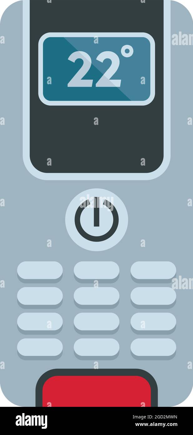 Digital climate remote control icon. Flat illustration of digital ...