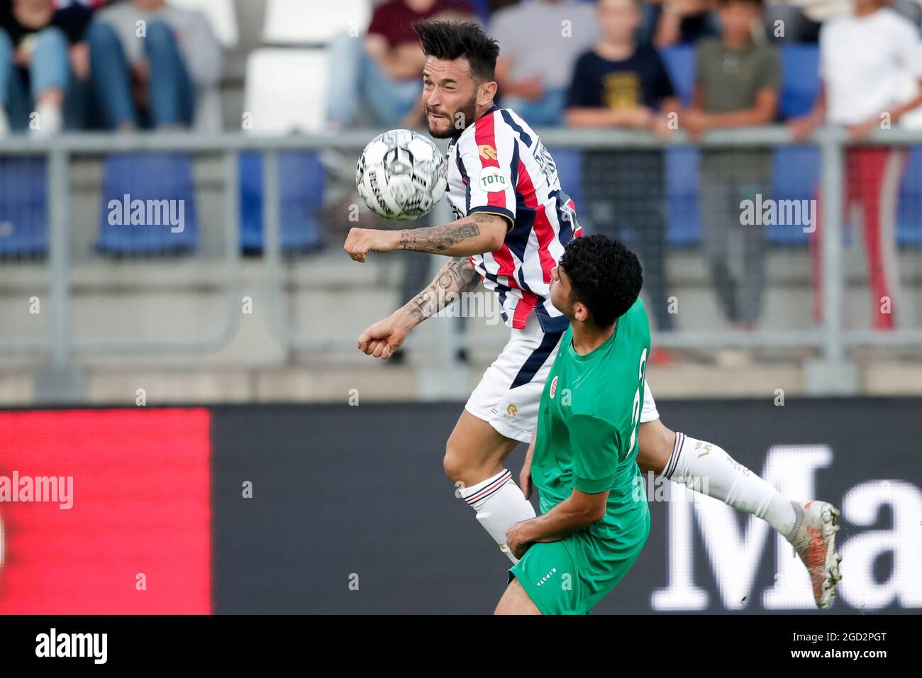 TILBURG, NETHERLANDS - AUGUST 10: Pol Llonch of Willem II during the Pre-season Friendly match between Willem II and Royal Excelsior Virton at the Koning Willem II Stadion on August 10, 2021 in Tilburg, Netherlands (Photo by Broer van den Boom/Orange Pictures) Stock Photo